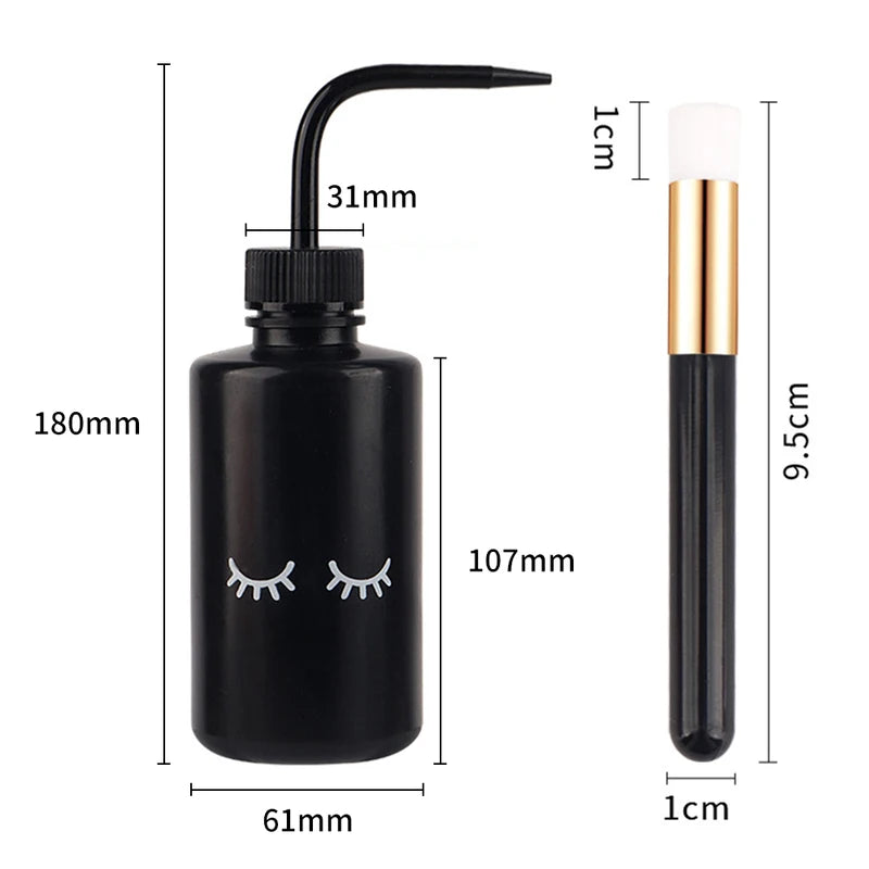 Eyelash Cleaning Brush Bottle Set - Makeup Tools for Lash Extension Care