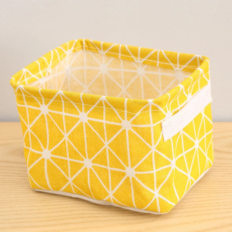 Cotton Hemp Storage Basket with Handheld Handle for Closet and Home Organization