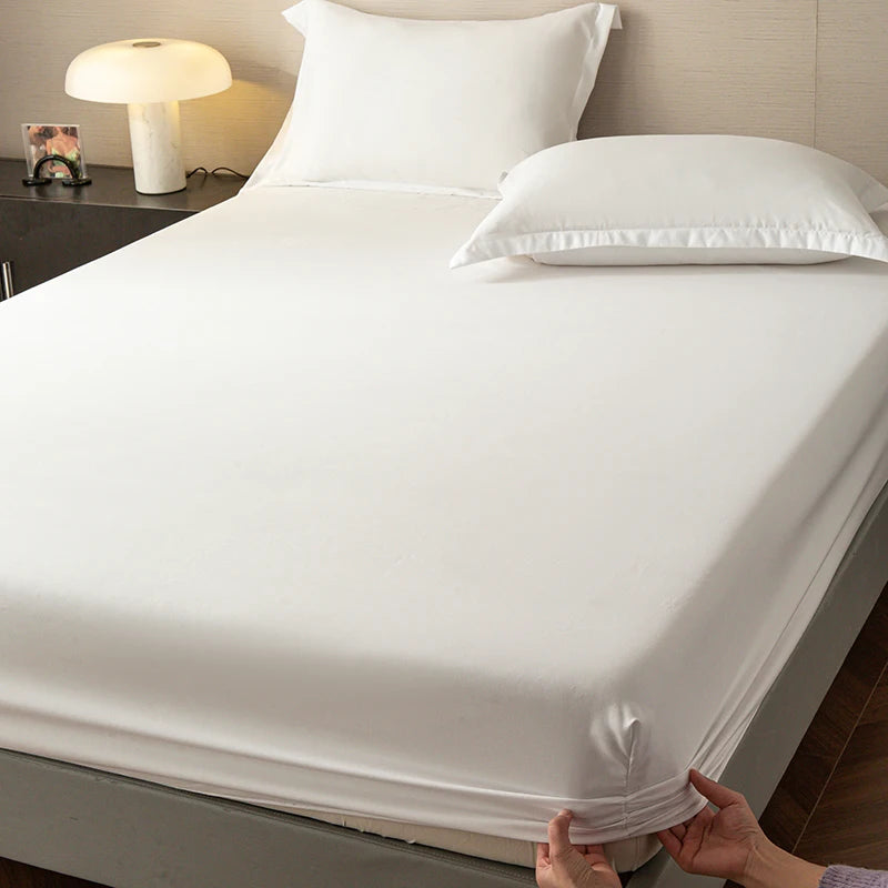 Microfiber Fitted Sheet Deep Pocket Wrinkle Free Bed Sheet Solid Color