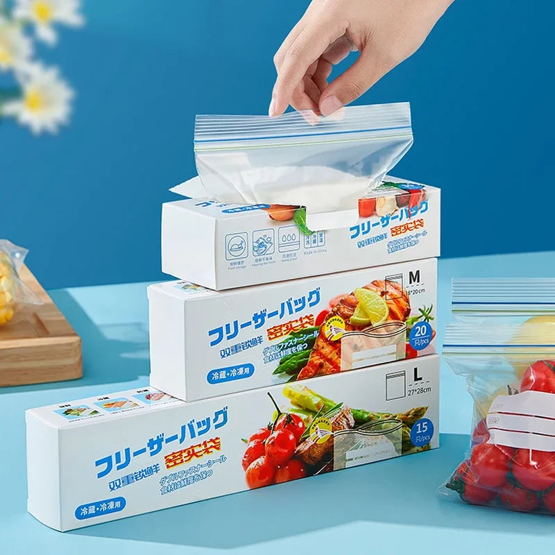 Sealed Household Food Storage Bags for Vegetables - Reusable Refrigerator Organizer