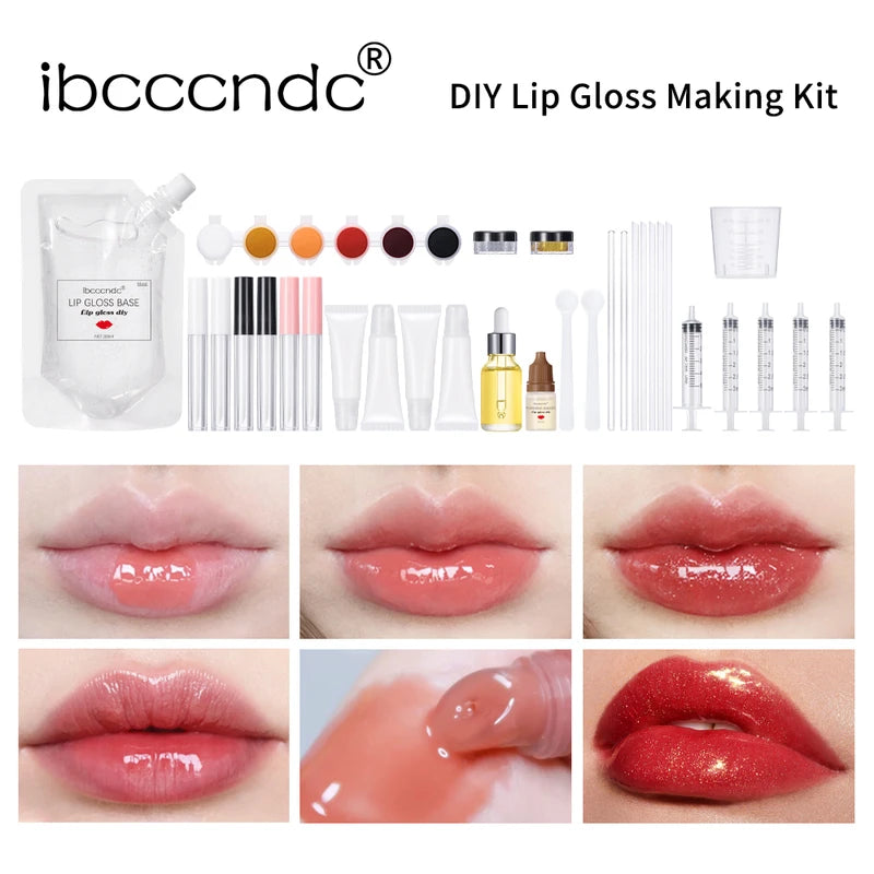 DIY Lip Gloss Making Kit with Gloss Base Glitter & Pigments – Customizable Lip Tints