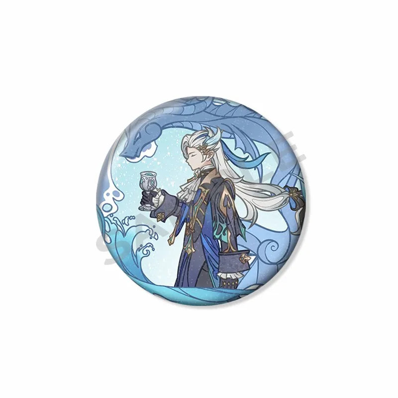 Genshin Impact Fanart Badge Pins for Backpack, Brooches, Collectible Gift