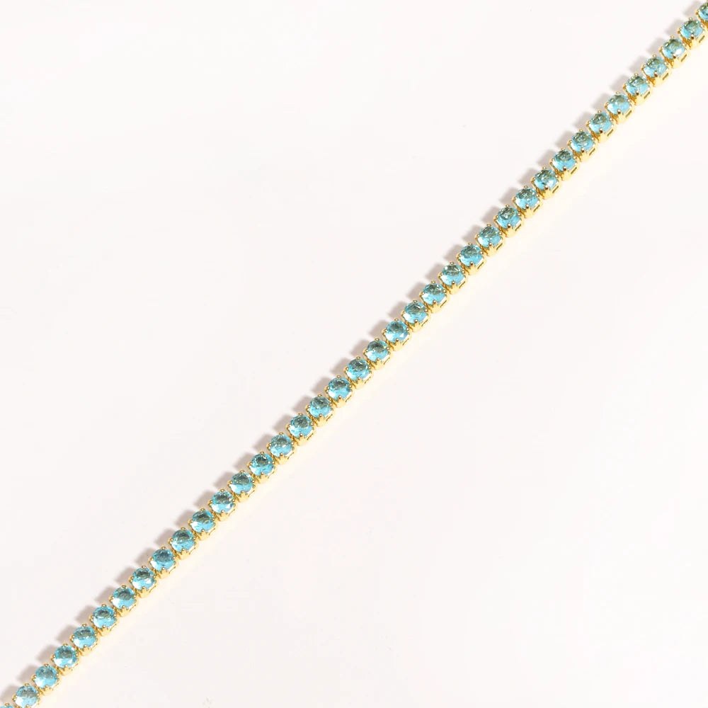 2mm Cubic Zirconia Chain Necklace Dainty Thin Tennis Choker Jewelry for Women