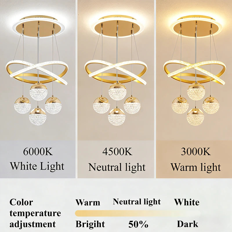 Adjustable LED Pendant Light with Remote Control for Living & Dining Rooms
