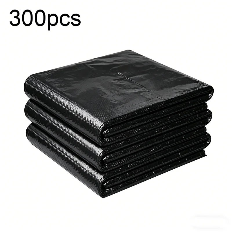 Large Black Transparent Heavy-Duty Garbage Bags 100-300pcs Outdoor Kitchen Trash