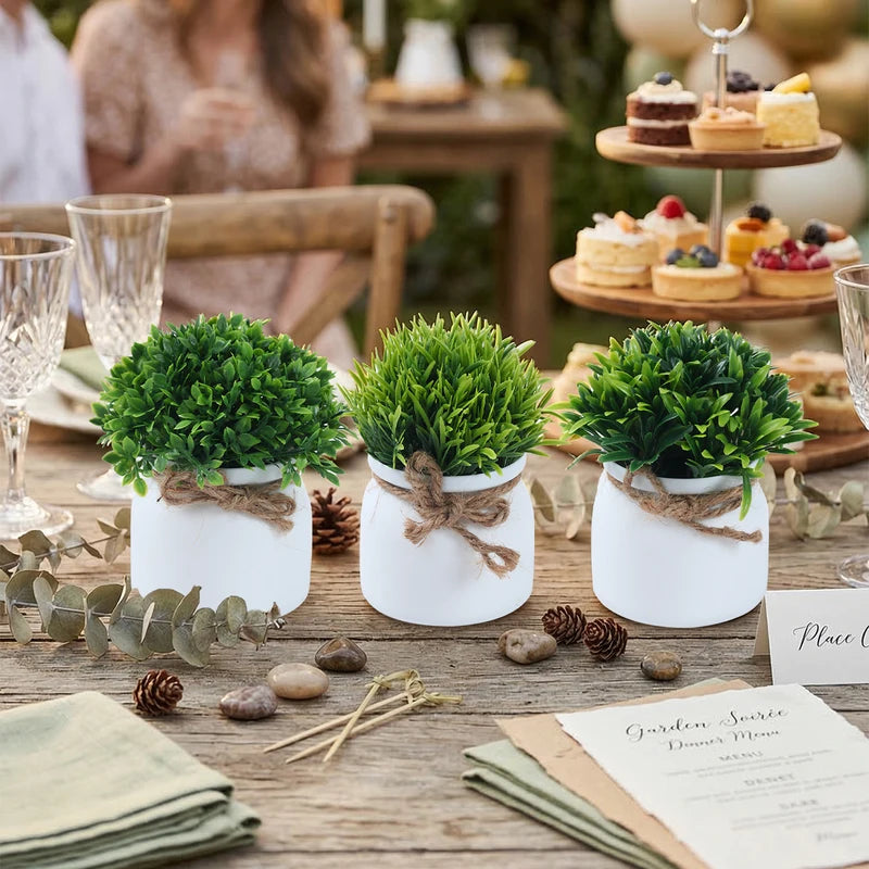 Artificial Potted Plants for Party Decorations - Happy Birthday, Wedding, Baby Shower