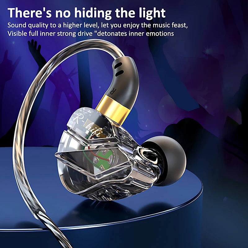 Heavy Bass In-Ear Headphones with Digital Chip & Mic - Wired 3.5MM/Type-C for Samsung & Android