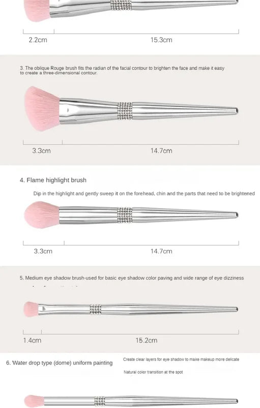 Professional Makeup Brush Set with Soft Eyeshadow, Foundation, Concealer & Blush Brushes - 11 Pcs
