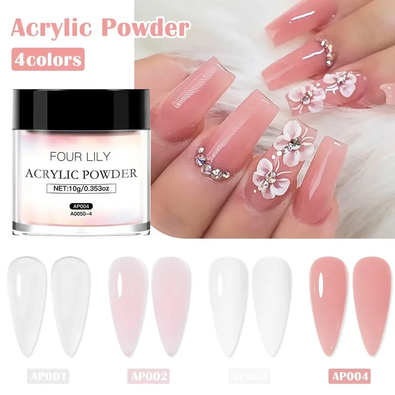 Acrylic Nail Kit with Powder & Liquid Set for Extension & Carving - Multiple Colors