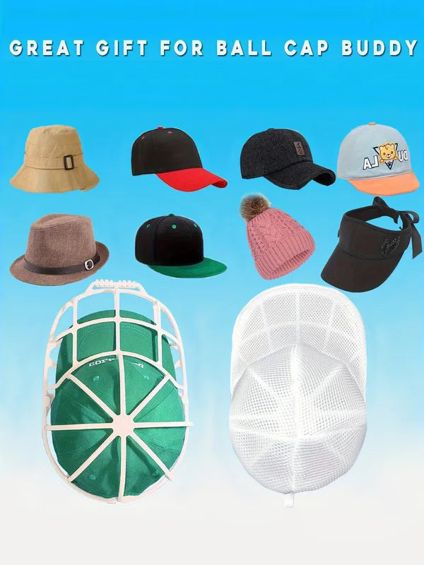 Hat Washing Set with Sun Drying Rack for Baseball Caps and Sun Hats - Non-Deform Protective Drying Rack