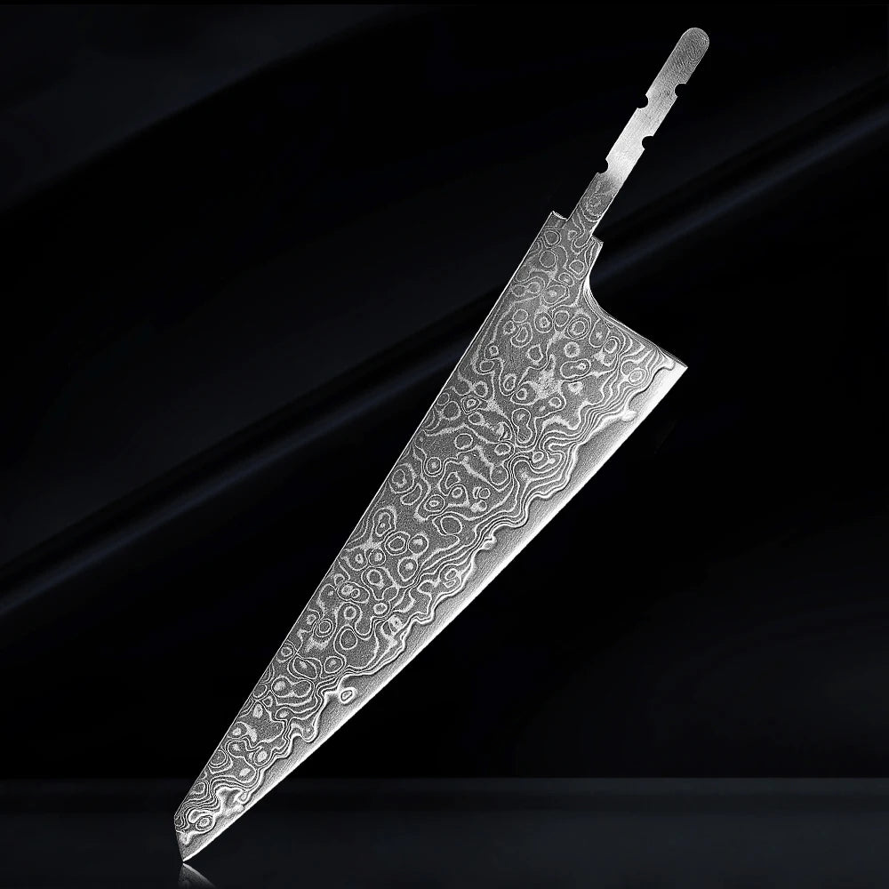 Japanese Hand Forged Chef Knife Blade - Damascus Steel DIY Blank Knife