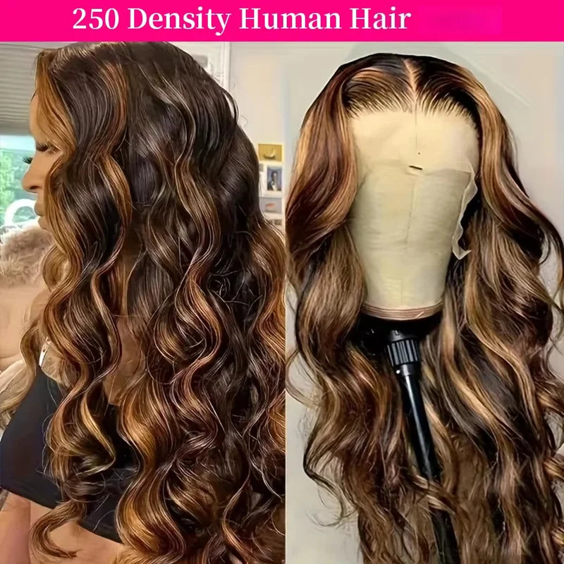 Body Wave Human Hair Wigs with HD Transparent Lace Frontal - Multiple Colors & Lengths