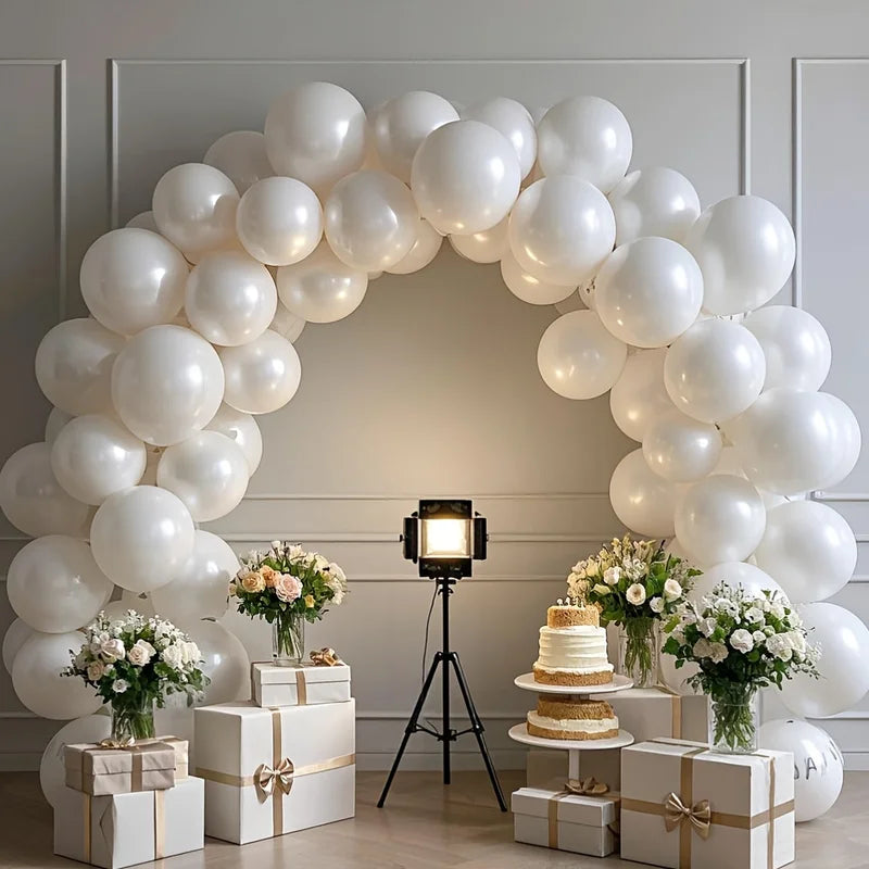 Party Balloons Set - Pearl White Latex Balloons for Wedding Birthday Baby Shower Decorations