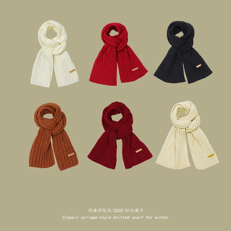Unisex Thick Warm Knitted Wool Scarf in Winter Autumn Soft Cashmere Style