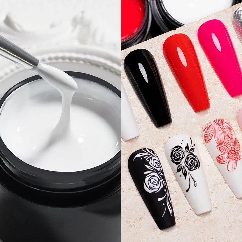 4-in-1 No Wipe Nail Art Gel Varnish Set - Multi-Color UV Gel Top Coat