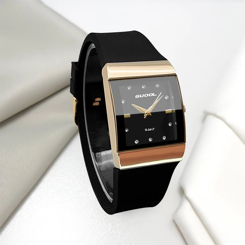 Unisex Quartz Watches with Square Dial - Fashionable Luxurious Timepieces