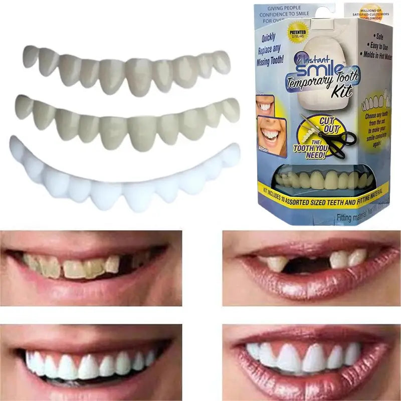 Denture Veneers Set - Flexible Silicone False Teeth for Repair & Cosmetology
