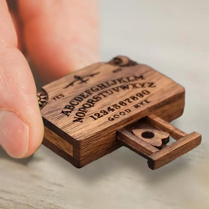 Miniature Wooden Ouija Board Spirit Board - Retro Halloween Decor