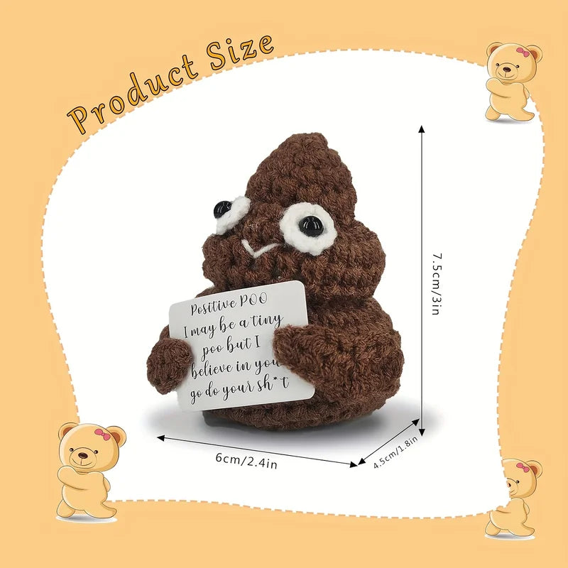 Mini Handmade Crocheted Plush Desktop Decoration Gift - Emotional Support Card