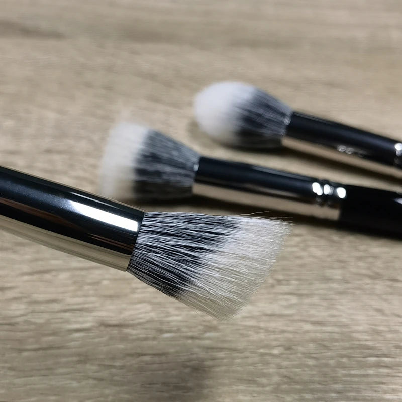Stippling Highlight Makeup Brushes Set with Goat Hair for Blush & Foundation - Multifunctional Beauty Tools