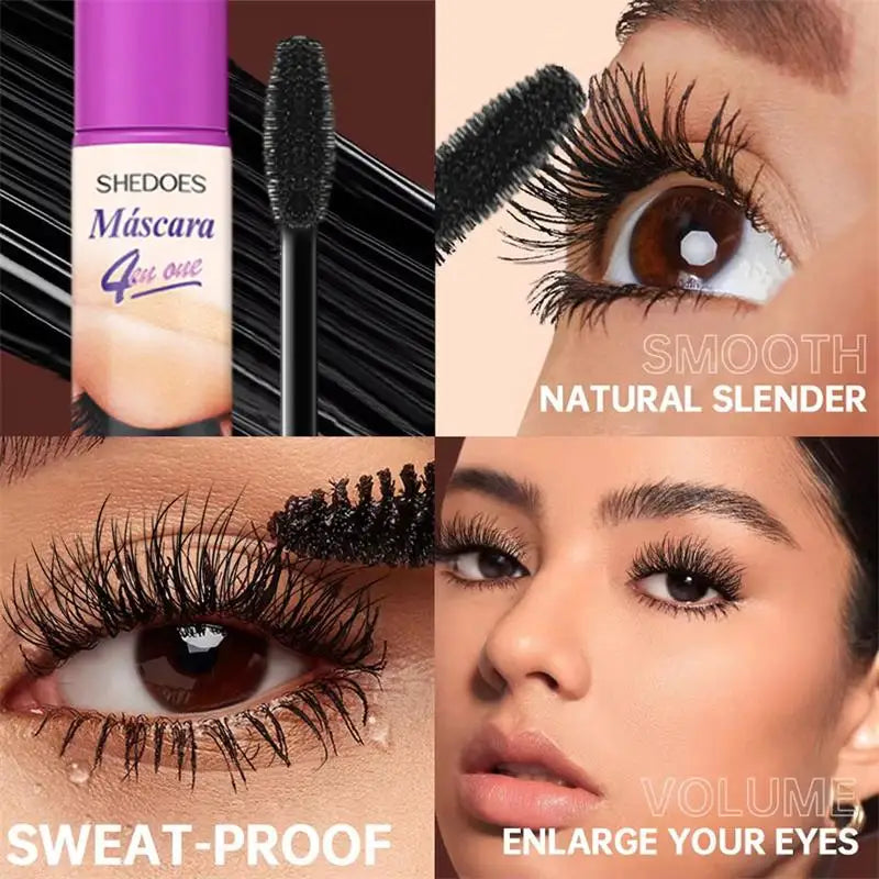 Waterproof 5D Lengthening Mascara for Long-Lasting Silky Lashes - Black