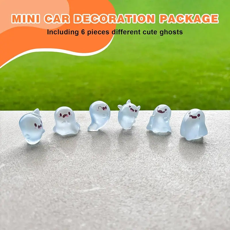 6PCS Luminous Ghost Car Dash Decorations - Fun Interior Accessories
