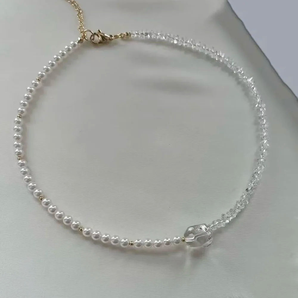 Crystal Heart & Chain Pendant Necklace for Women Boho Jewelry Valentine's Gift