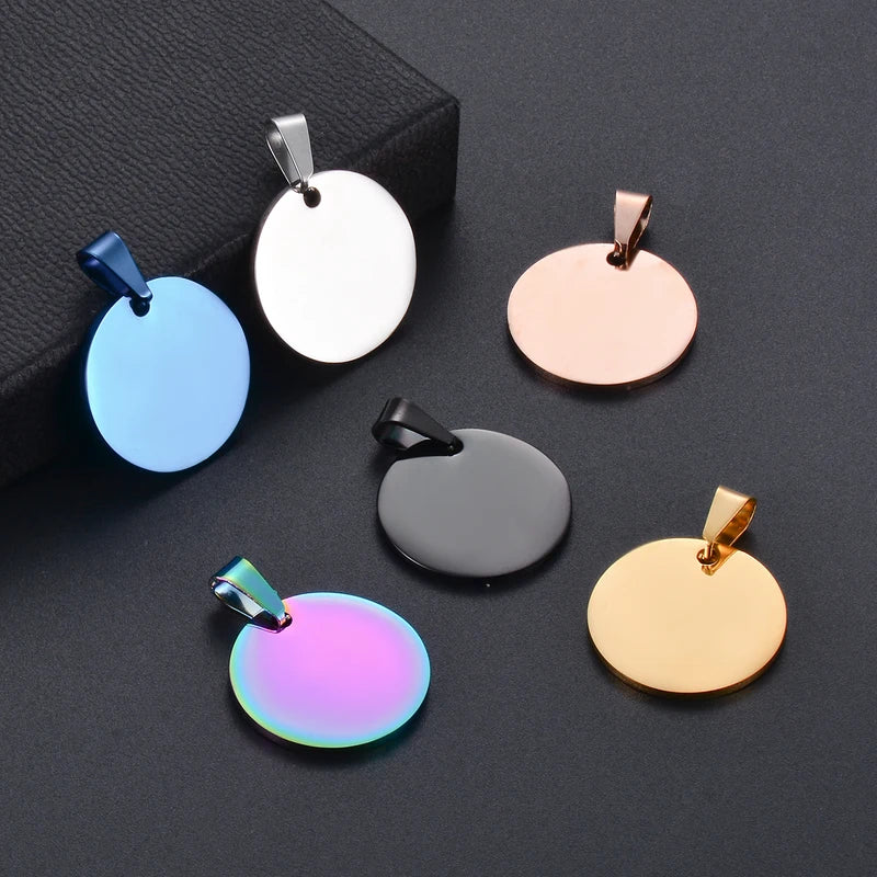 Wholesale Military Style Disc Pendant Necklace Set - 6 Colors & 4 Sizes