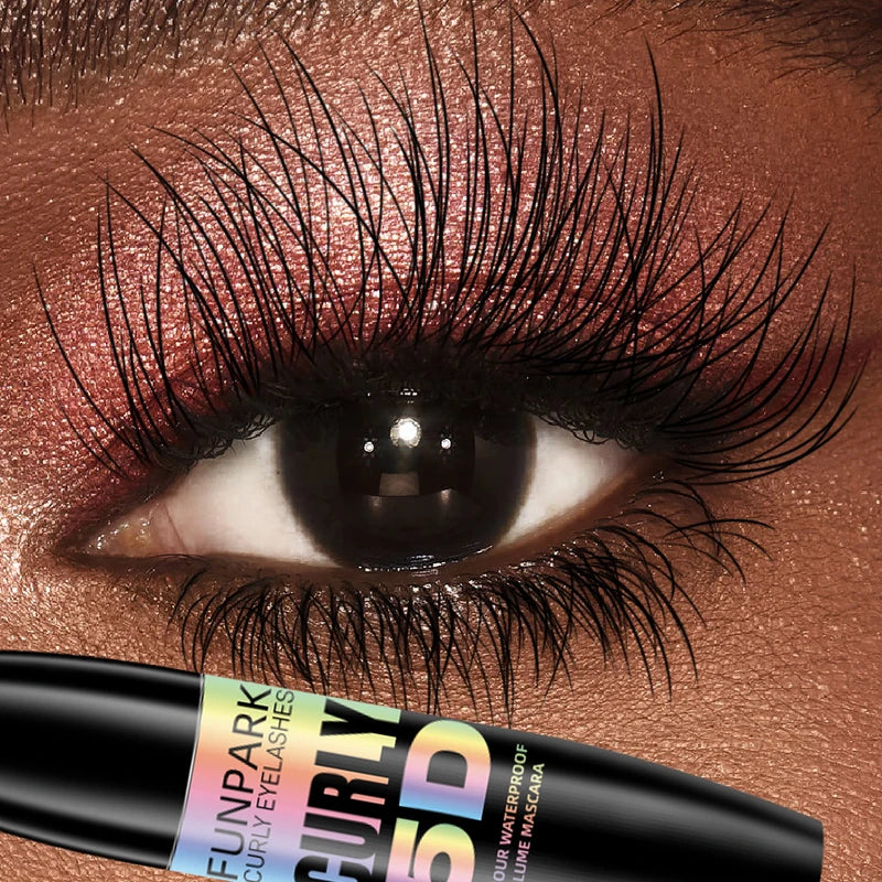 Black Waterproof 5D Mascara - Thickening, Lengthening, Curling, Long Lasting Liquid Lash Extension