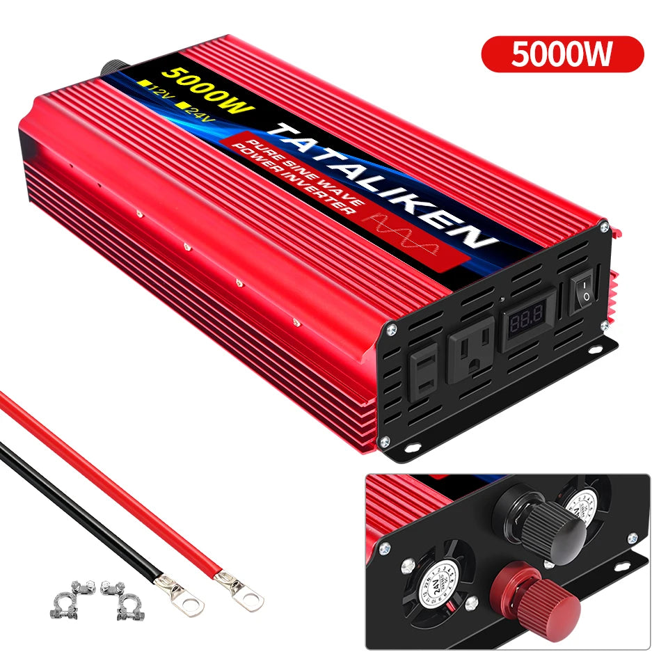 5000W-10000W Pure Sine Wave Inverter DC to AC Power Converter Car Solar Generator