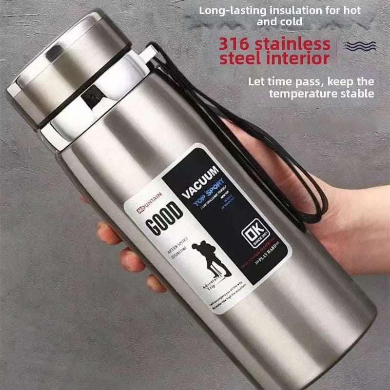 Large Capacity Insulated Stainless Steel Sports Water Bottle - Heat-Resistant, Creative Design