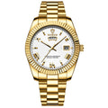 Mens Waterproof Quartz Watch with Luminous Dial and Calendar - Business Sports Style