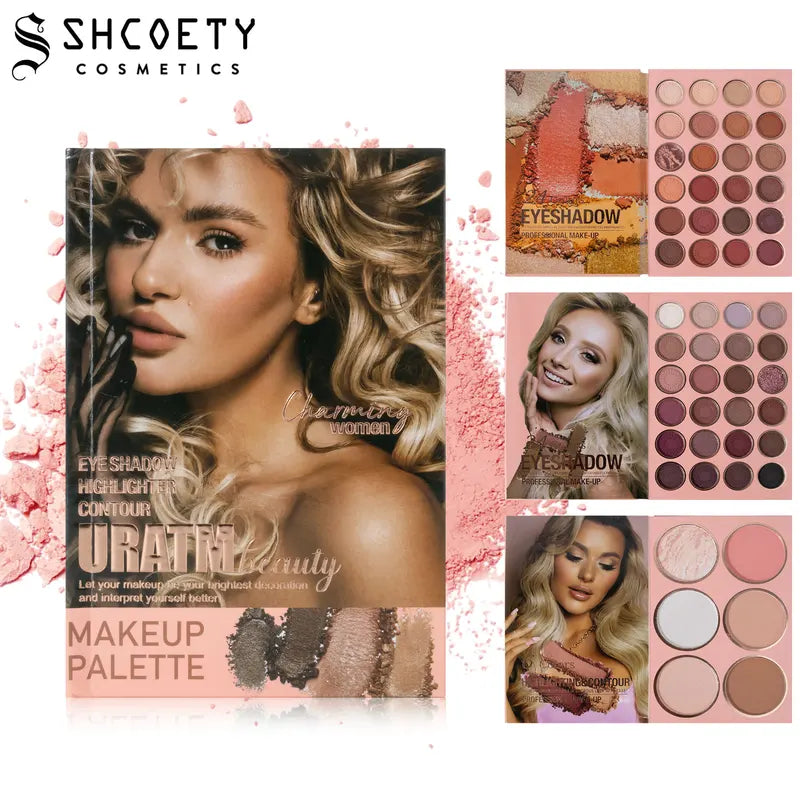 All-in-One Makeup Palette Book with 54 Colors for Face & Eye Cosmetics - Matte & Pearlescent Shades