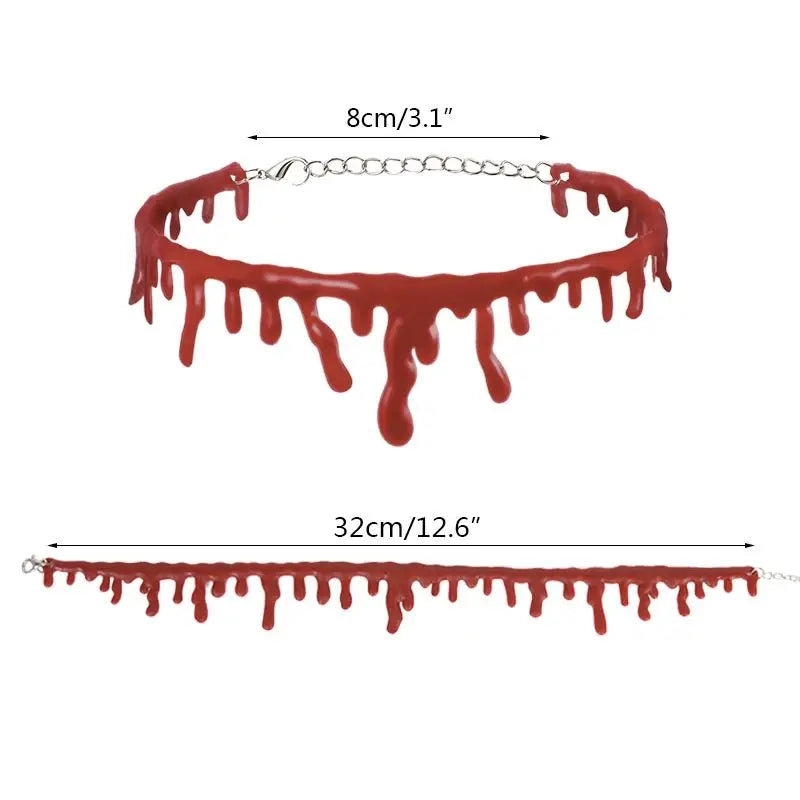 Halloween Blood Necklace Horror Vampire Dark Blood Bleeding Pendant