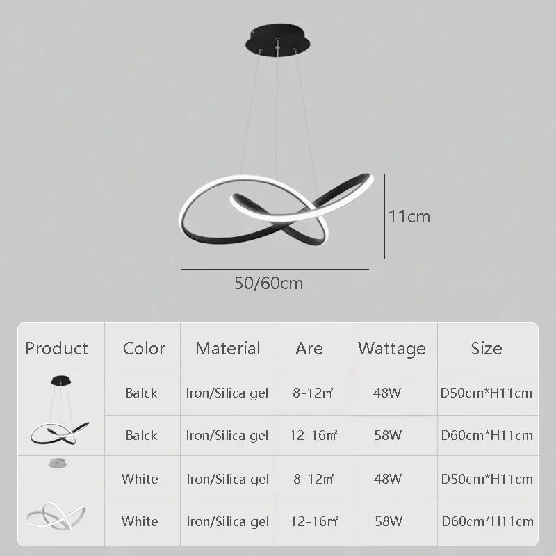Modern Geometric Pendant Light Fixture for Living Room & Dining Room - Adjustable LED Chandelier