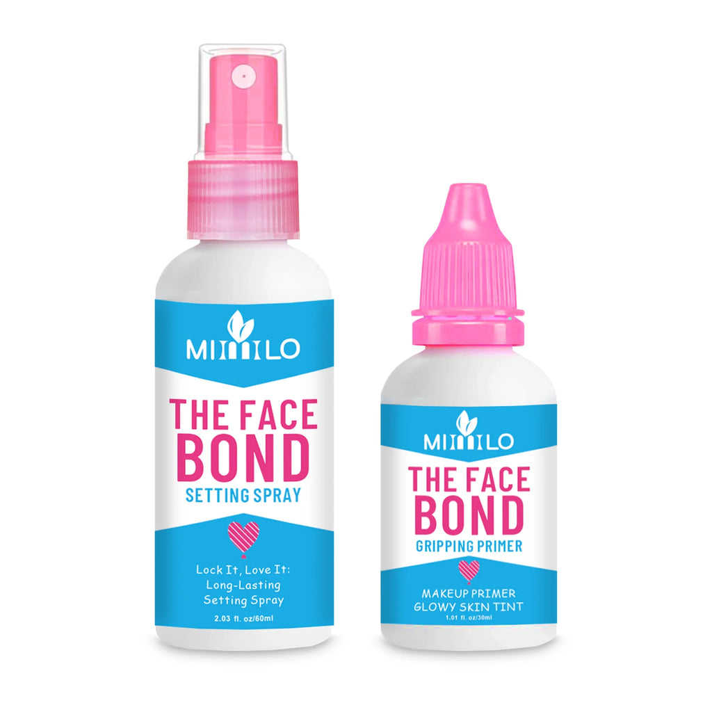Long Lasting Makeup Primer & Setting Spray Duo - Hydrating, Smudge Proof, Non-Greasy Base