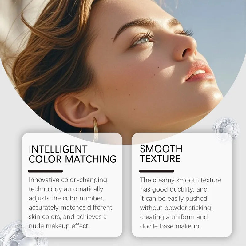Temperature Changing Foundation Stick with Built-in Brush Waterproof Long-Lasting Face Makeup