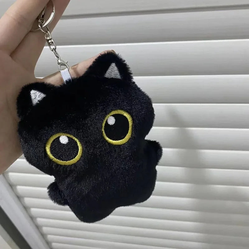10cm Cute Black Cat Plush Toy Doll Small Pendant Stuffed Animal for Kids Gift