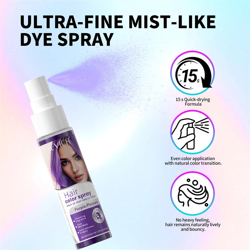 Halloween Hair Color Spray - Washable Vibrant Temporary Hair Dye in 8 Colors