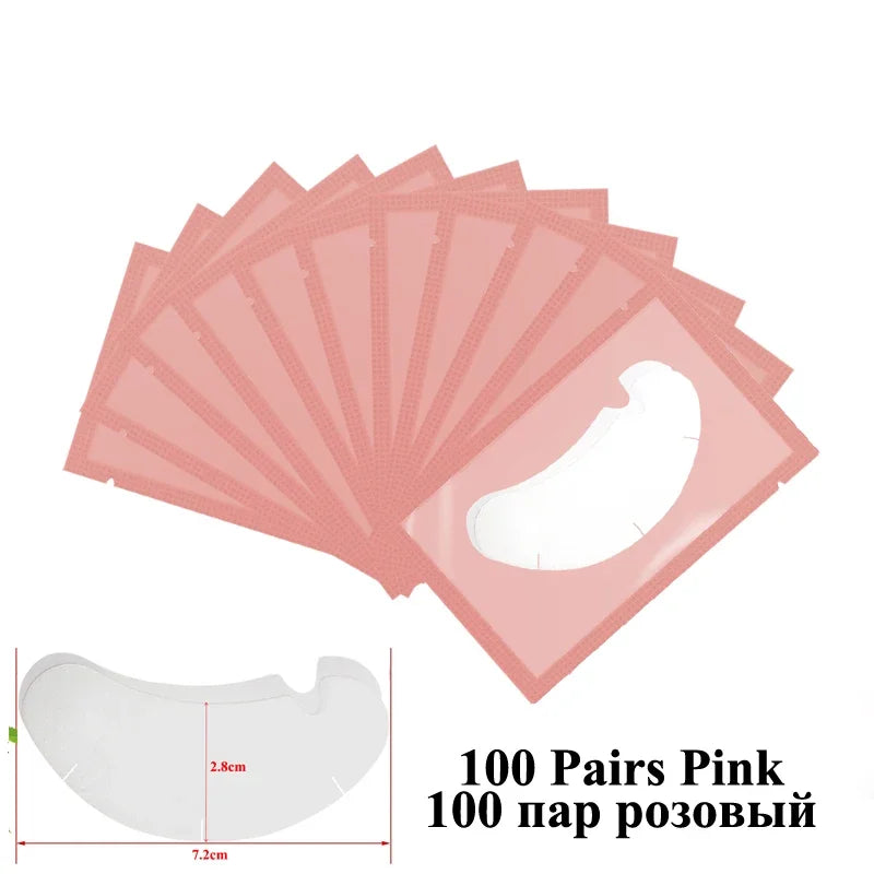100 Pairs U-Shape Eyelash Extension Gel Patches Under Eye Pads Makeup Tools