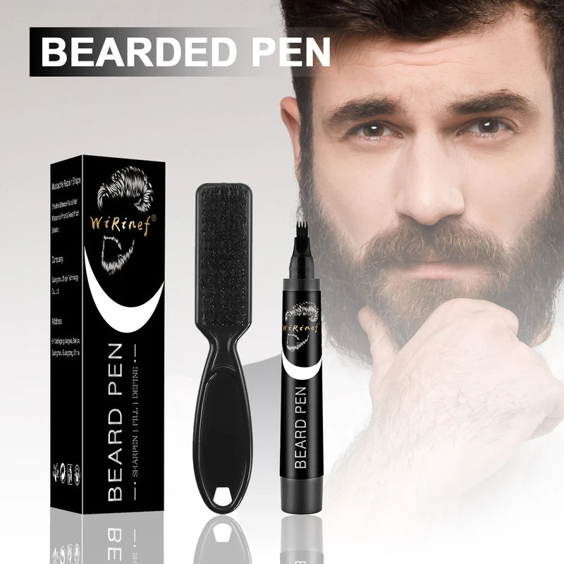 Multi-Pack Beard Pen Kit for Styling and Covering Facial Hair Patches - Black & Natural Finish