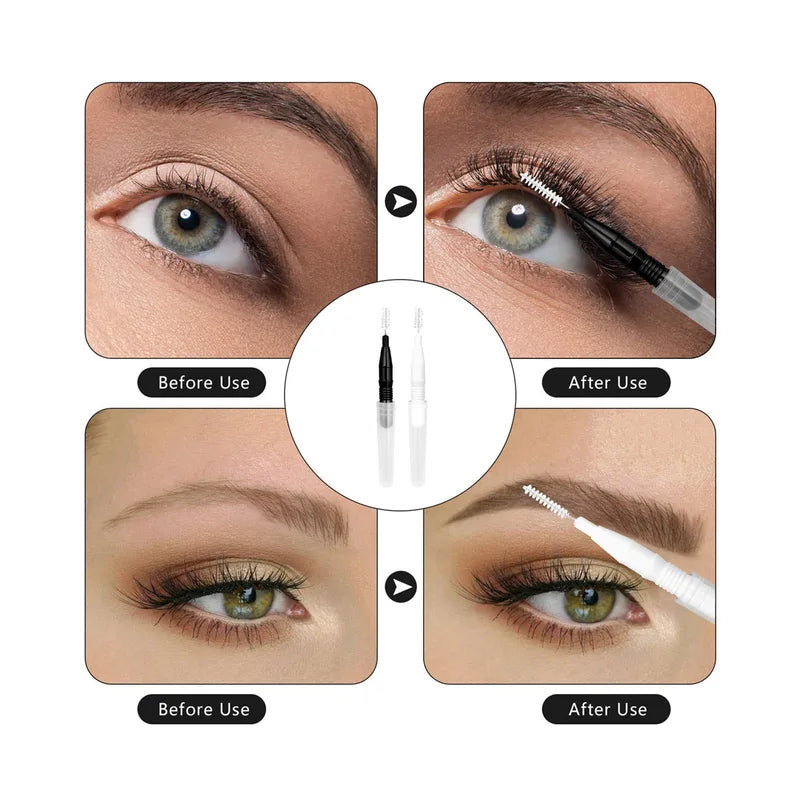 20Pcs Mini Eyebrow & Eyelash Brush Sets - Disposable Micro Grooming Applicators