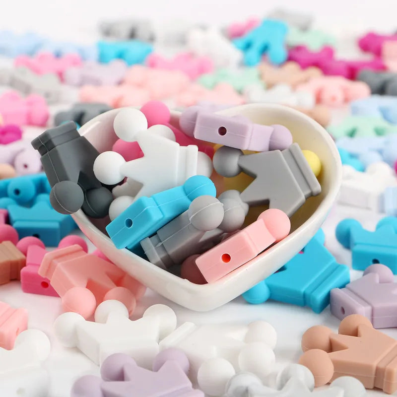 Mini Silicone Beads Set for Jewelry Making - Bow, Leaf, Flower, Crown Accessories