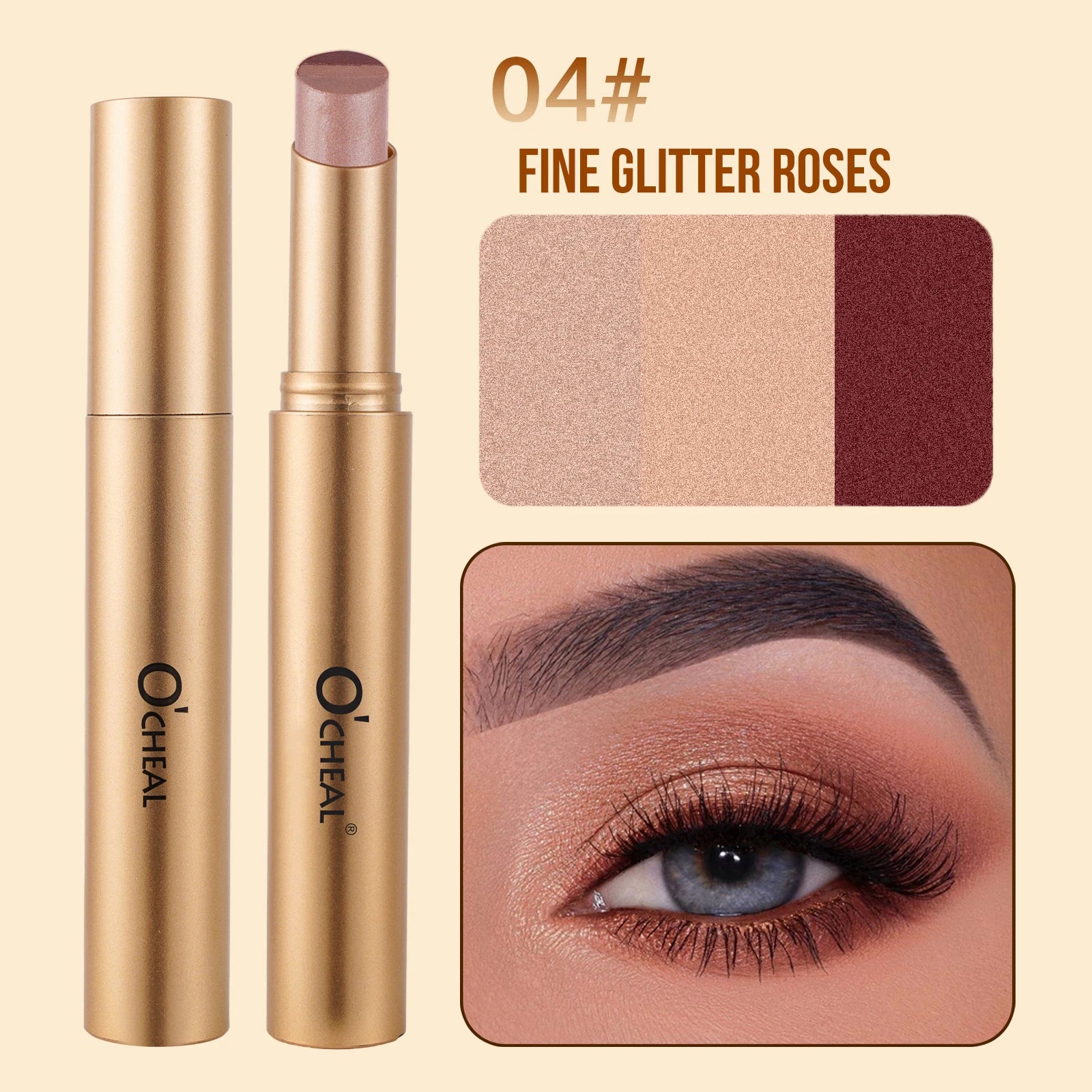 Waterproof Matte Pearlescent Eye Shadow Stick for Smoked Eye Makeup - Durable & Glossy Finish