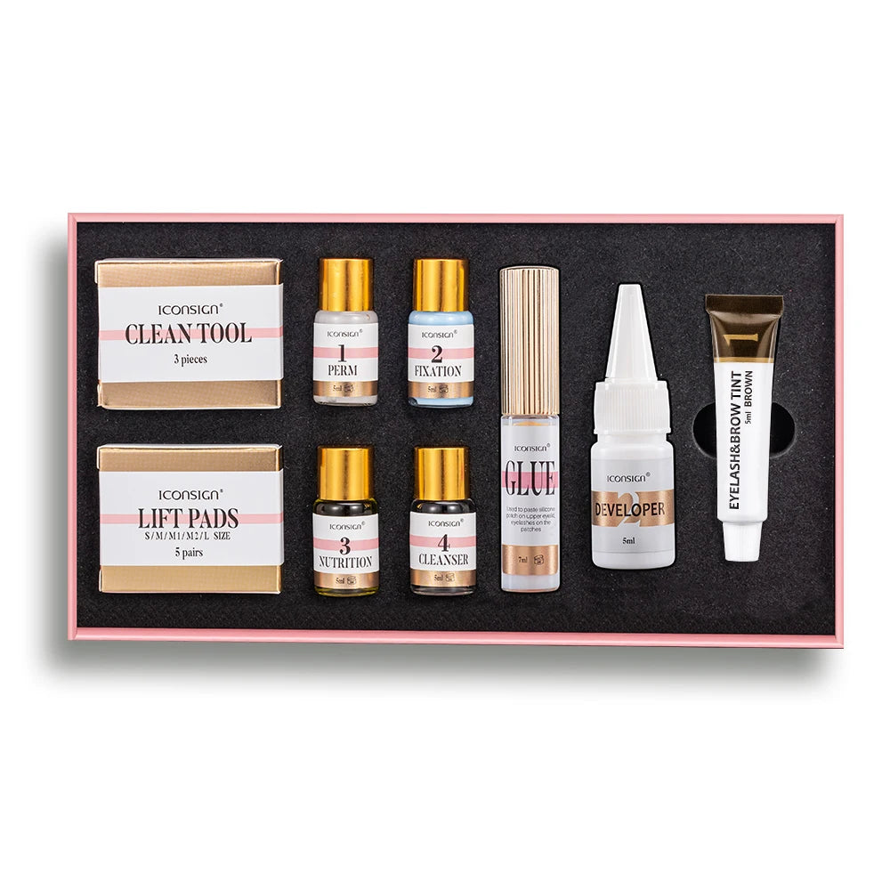 Lash Lift and Tint Kit for Eyelash Curling and Eyebrow Dyeing - Professional Use