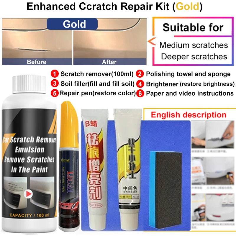 Car Scratch Remover Paint Care Kit - Auto Swirl & Scratch Repair Polishing Tool
