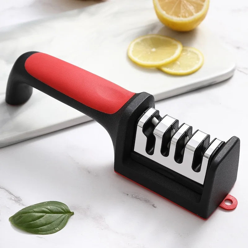 Multi-Functional Kitchen Knife with Sharpener and Sharpening Stone - 3/4 Segment