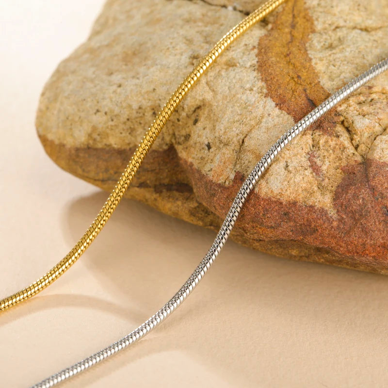 Unisex Stainless Steel Snake Chain Necklace - Men Women Hip Hop Punk Jewelry