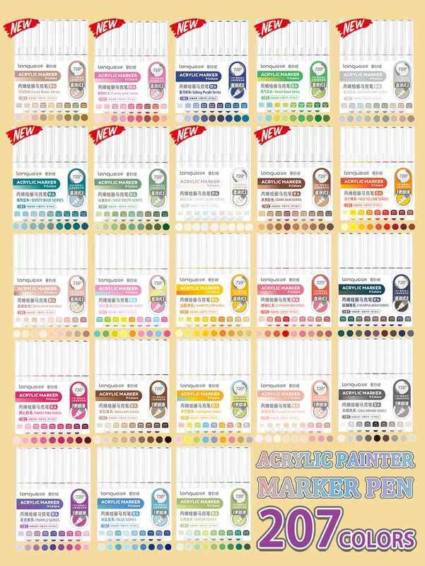 9-Piece Acrylic Marker Pen Set for Art & Craft DIY Painting & Drawing