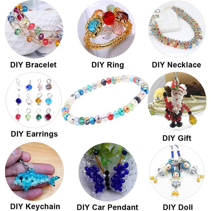 Faceted Glass Beads for Jewelry Making - Crystal Rondelle Spacer Beads 4mm-8mm